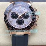 1:1 Replica QF Gain Weight Rolex Daytona Rose Gold Oysterflex Watch Meteorite Dial 